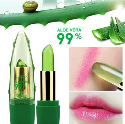 Aloe Vera Gel Color Changing Lipstick Gloss  Moisturizer Anti-drying Desalination Fine-grain Lip Blam Care Sisters and brothers jewelry