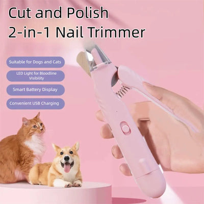 2 In 1 Pet Nail Clippers With Led Light Dog Cat Special Blood Line Scissors Multifunction Animals Paw Nail Trimmer Pet Supplies Sisters and brothers jewelry